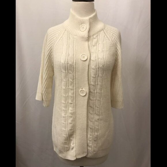 Stephanie Rogers Women Button Front Winter White Cardigan Bust 34" New B3 - Picture 1 of 4